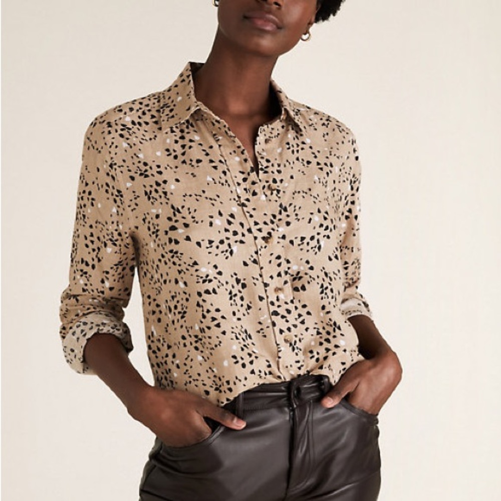 Marks & Spencer 100% Flax Pure Linen button up
